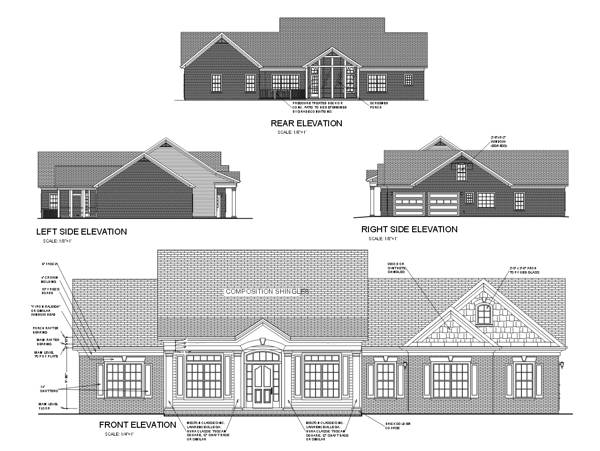 Rear Elevation image of The Lanier House Plan